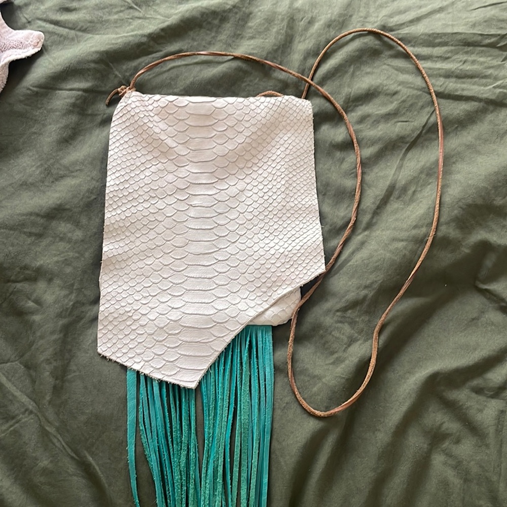 Fringe Faux SnakeSkin purse